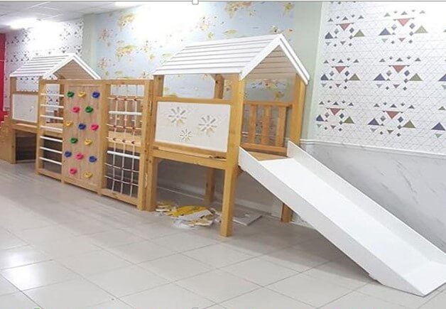 nhà khối liên hoàn bằng gỗ dành cho trẻ mầm non