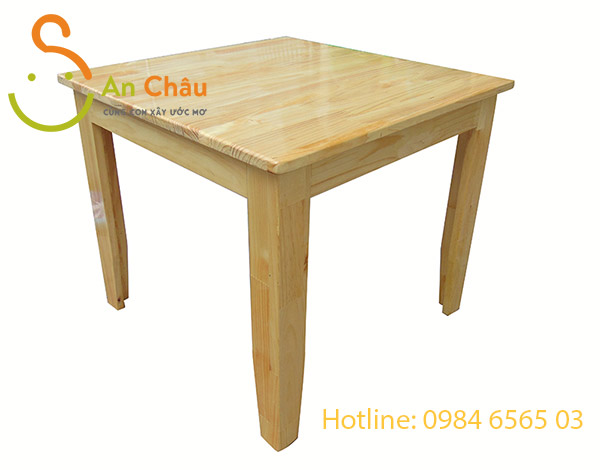 bàn gỗ cao su hình vuông