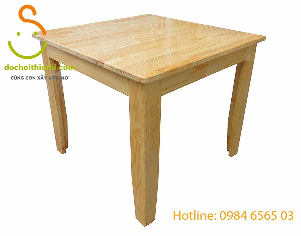 bàn gỗ cao su hình vuông