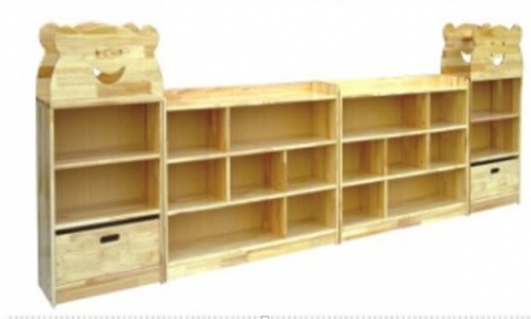 Bộ giá kệ đồ chơi 4 khối con gấu bằng gỗ